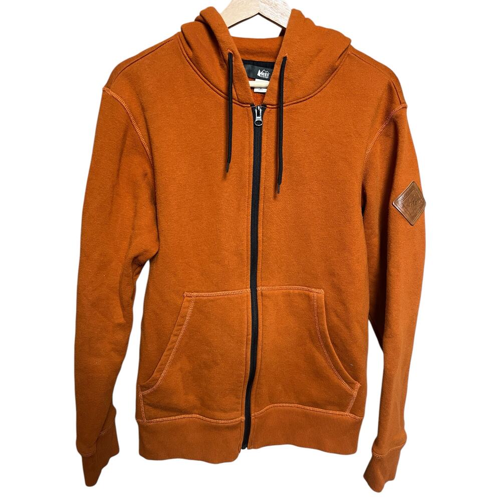 REI Co Op Unisex Zip Up Orange Hoodie Size Small Recreational Equipment